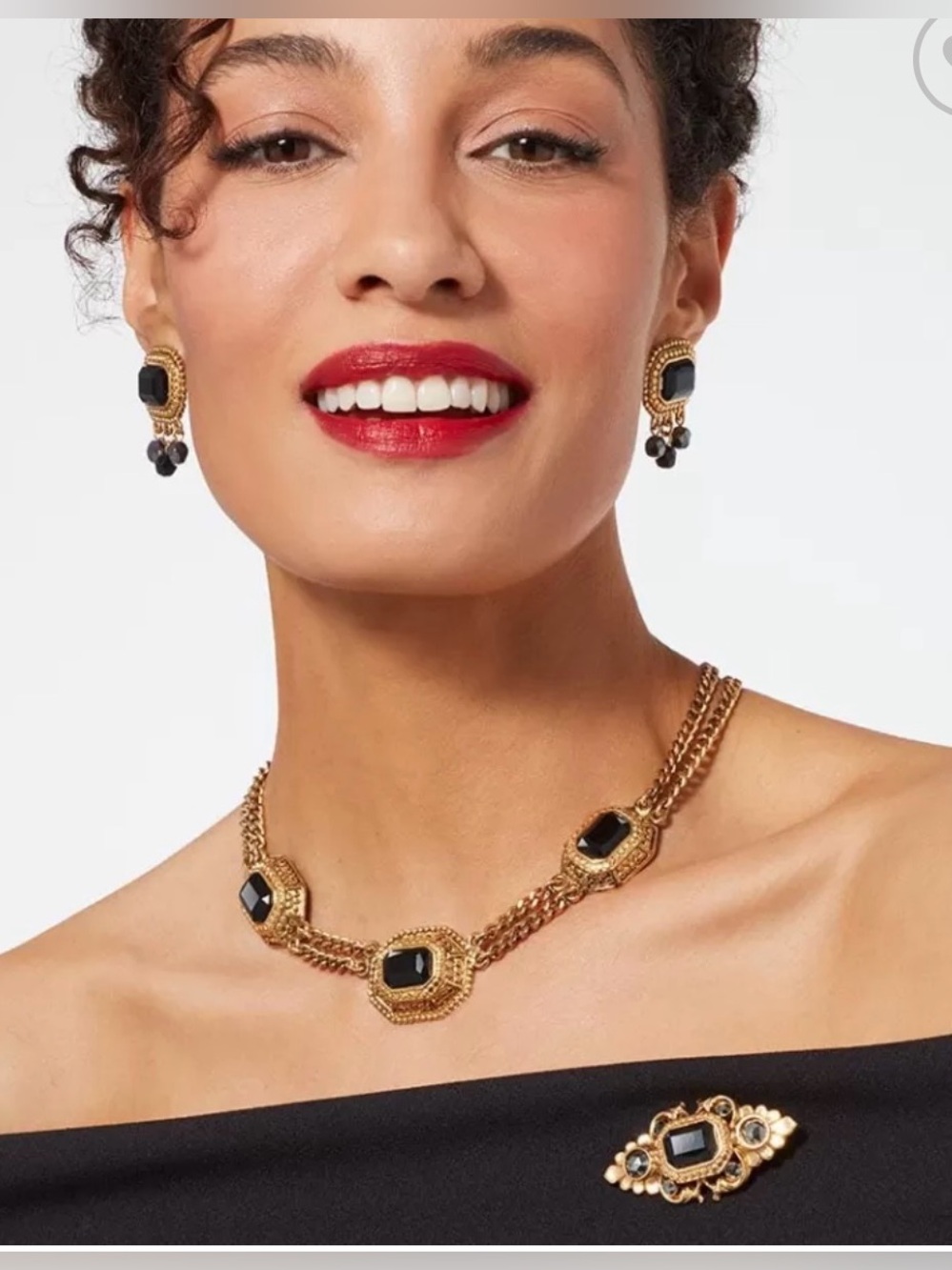 The Met Store Earrings*Bella Donna Gold Plated Statement Earrings New